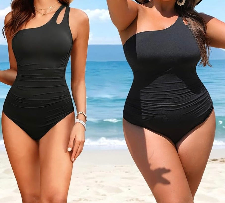 One Shoulder Keyhole Swimsuit