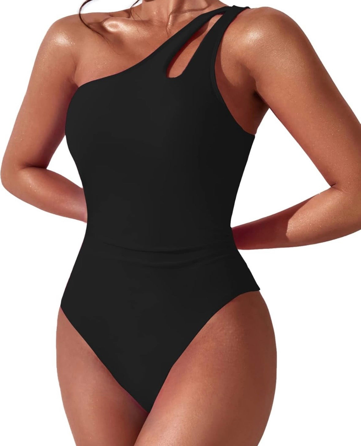 Full Coverage One Shoulder Swimsuit