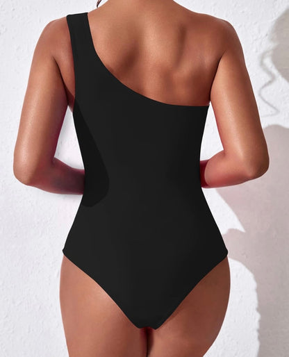 Full Coverage One Shoulder Swimsuit
