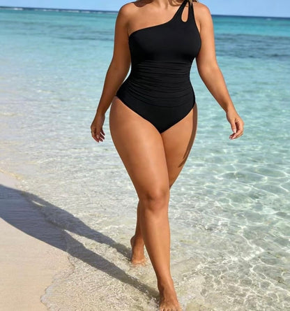 Full Coverage One Shoulder Swimsuit