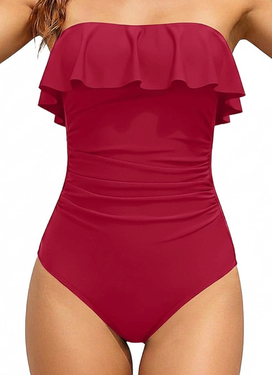 Ruffled One Piece Swimsuit