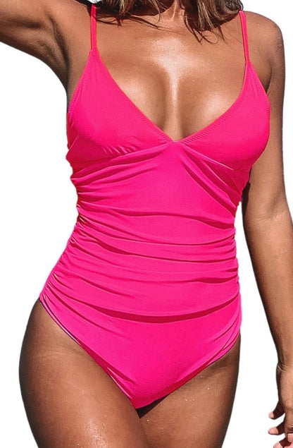 One Piece V Neck Swimsuit