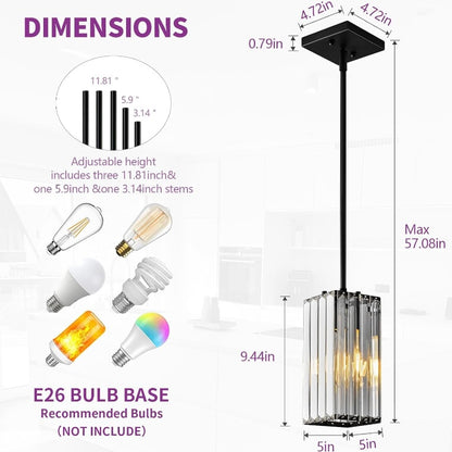 Industrial Crystal Pendant Lights