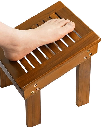 Teak Wood Shower Foot Stool