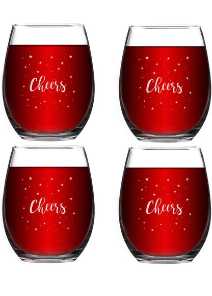Retail Le$$ - 4 pc cheers wine glasses