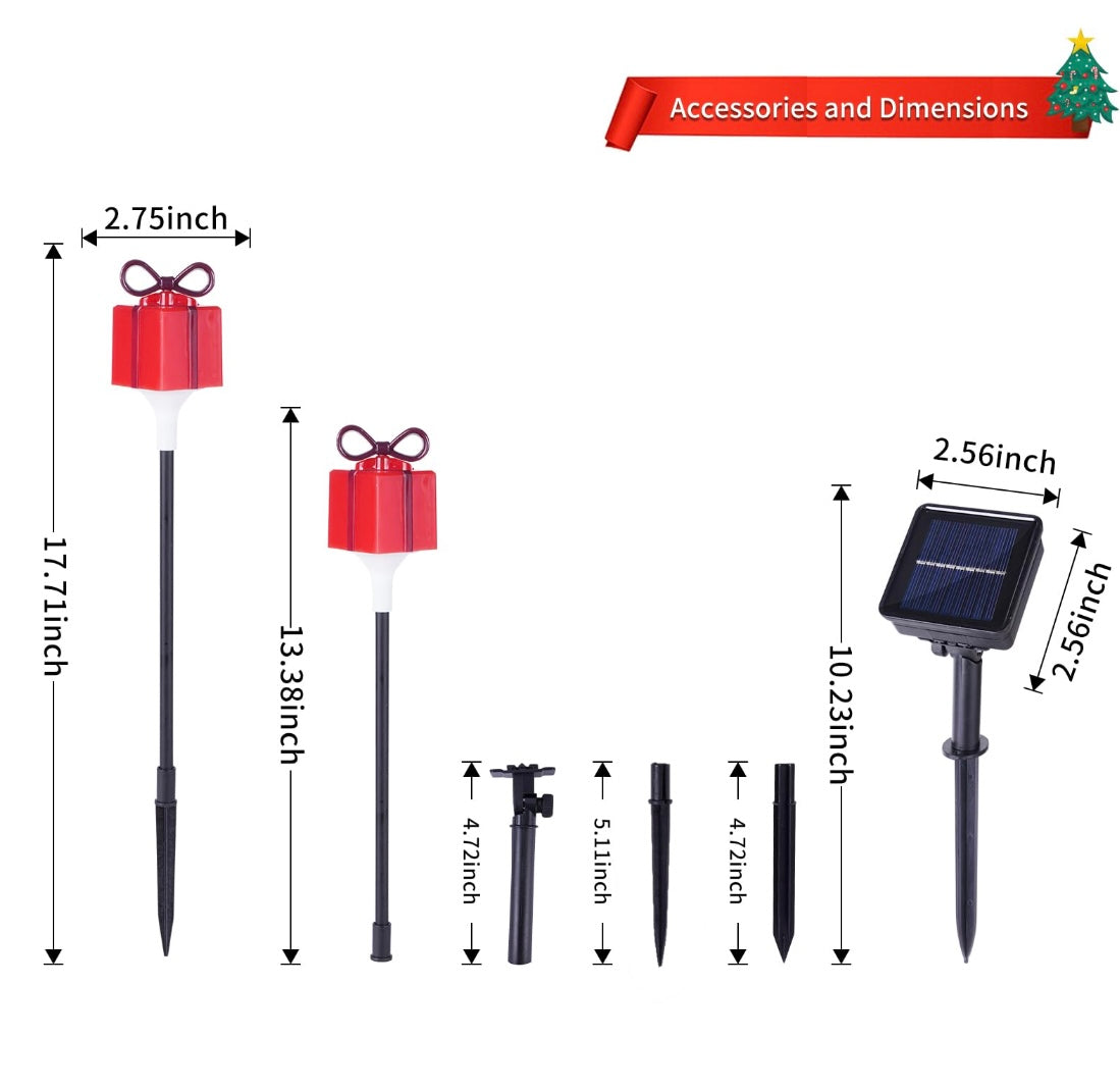 Retail Le$$ - 5 pc Christmas pathway solar lights