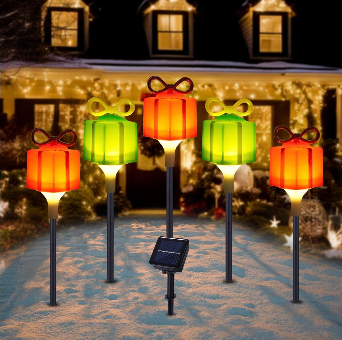 Retail Le$$ - 5 pc Christmas pathway solar lights