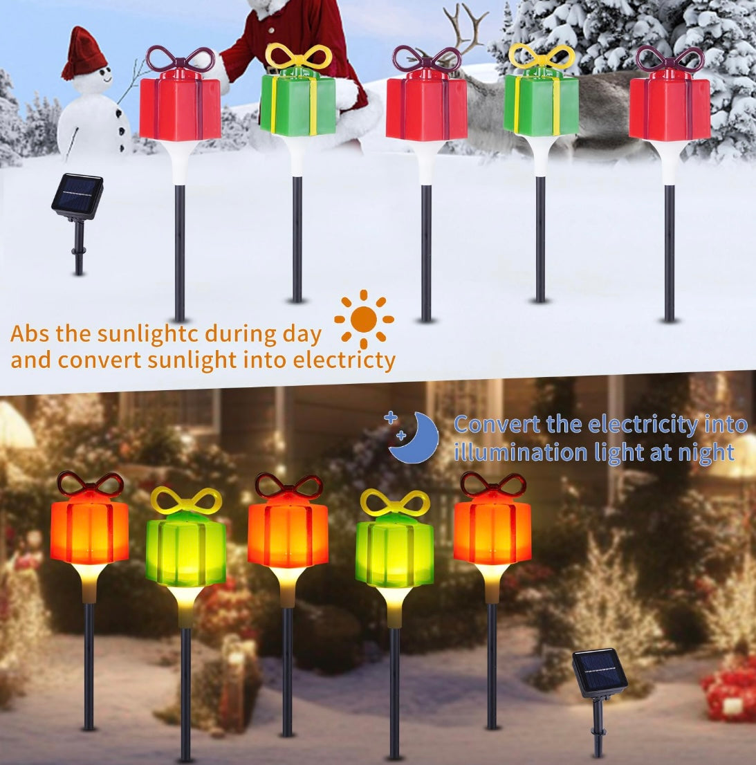 Retail Le$$ - 5 pc Christmas pathway solar lights