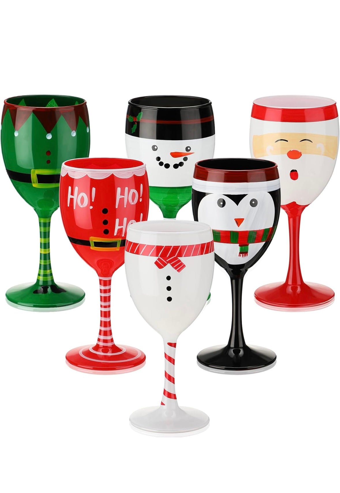 Retail Le$$ - 6 pc Christmas wine glass set