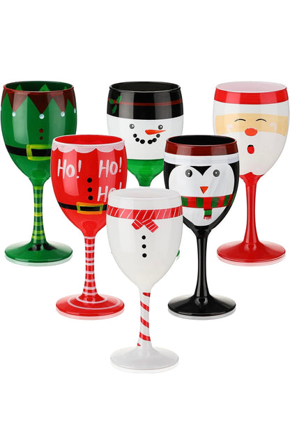 Retail Le$$ - 6 pc Christmas wine glass set