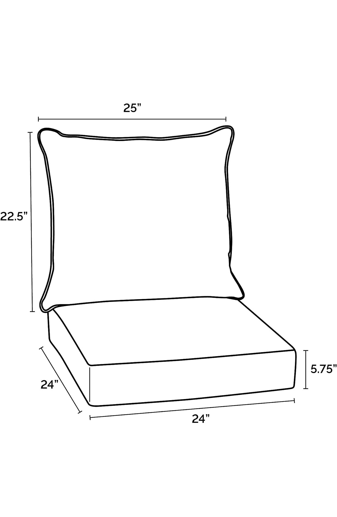 Retail Le$$ - Navy 24" deep seat cushion set 