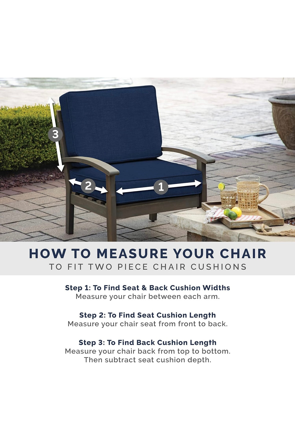 Retail Le$$ - Navy 24" deep seat cushion set 