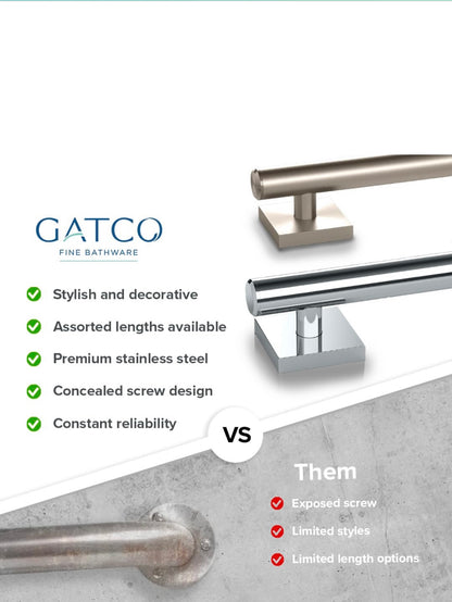 Gatco 12' Satin Nickel Grab Bar
