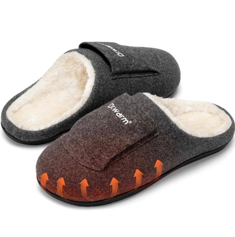Dr. Warm Rechargeable Heated Slippers – Gray