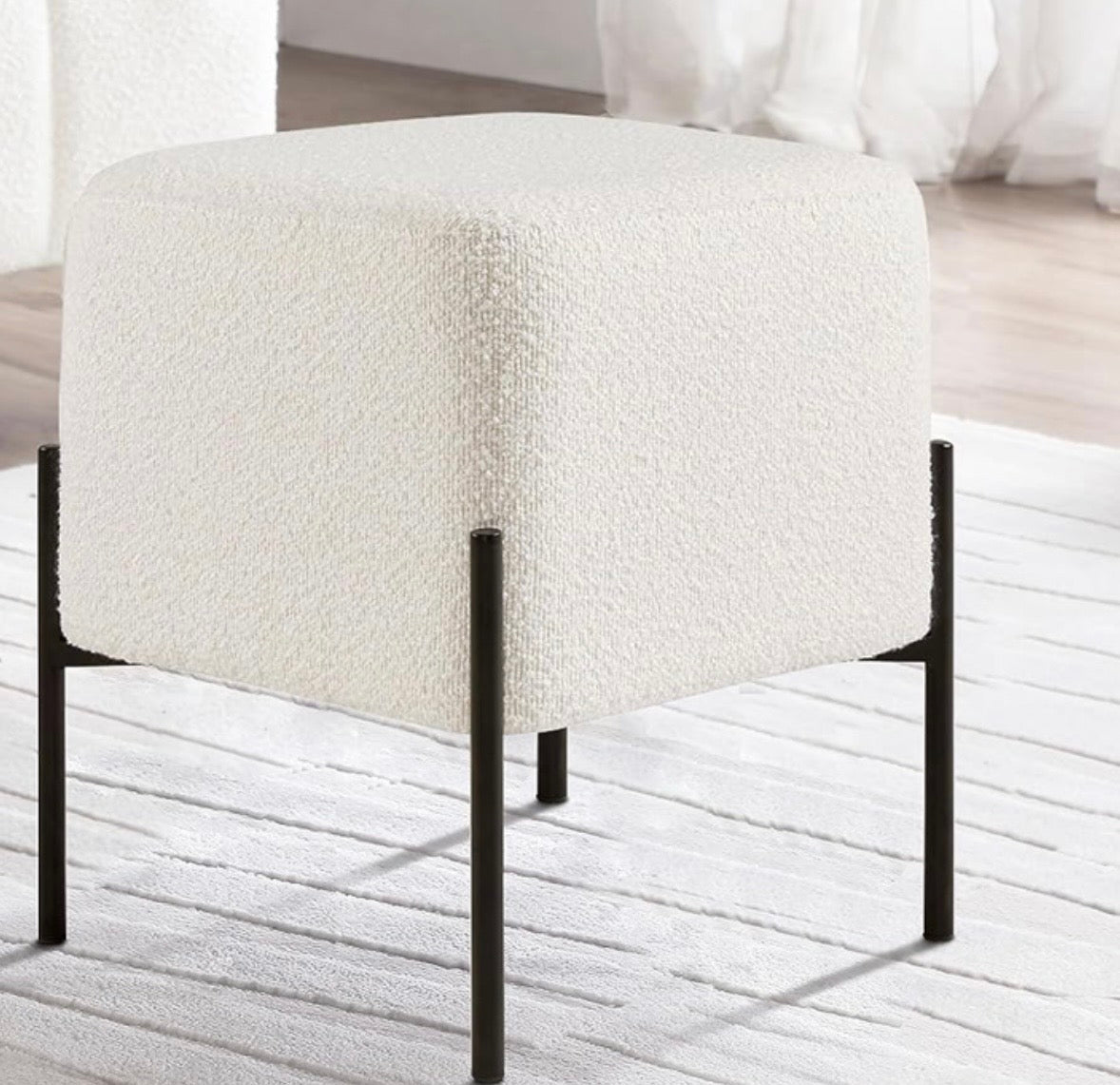 Boucle Ottoman Stool