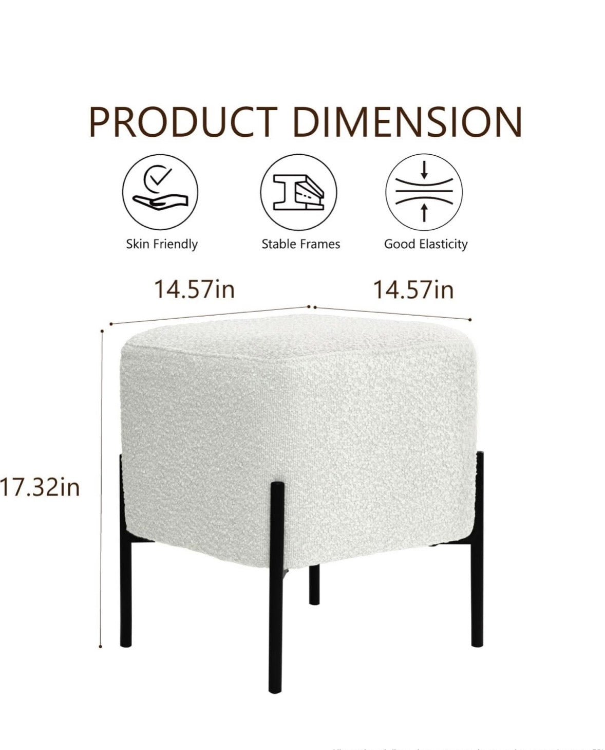 Boucle Ottoman Stool