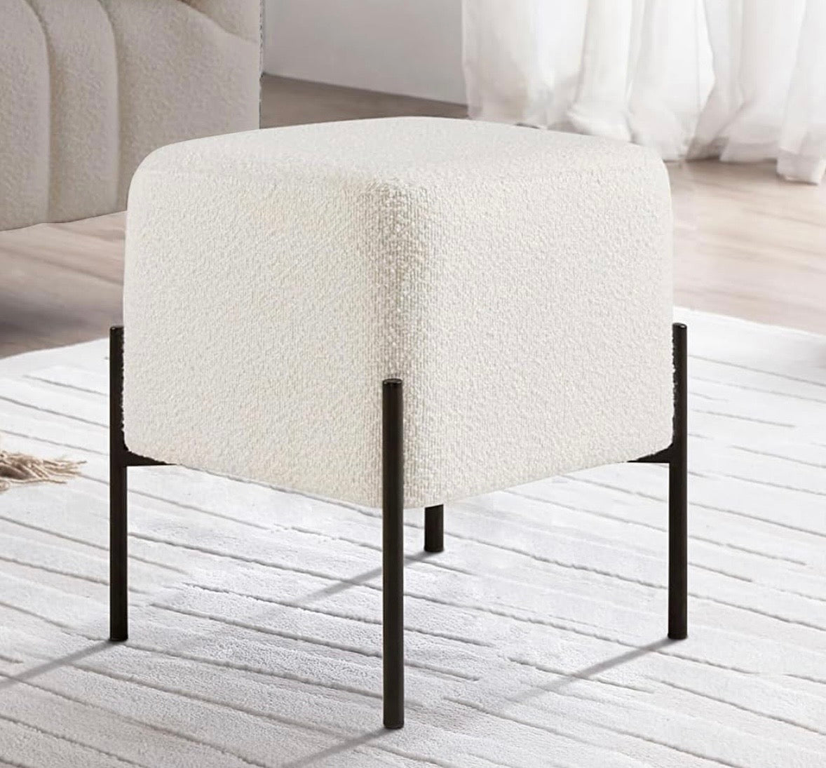 Boucle Ottoman Stool
