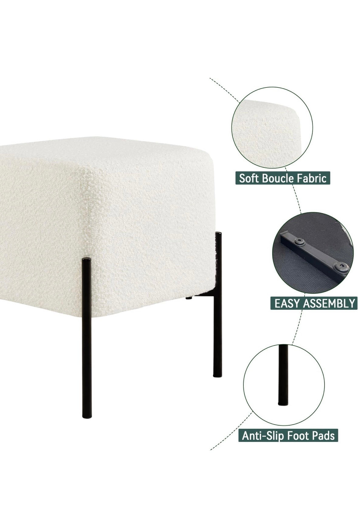 Boucle Ottoman Stool