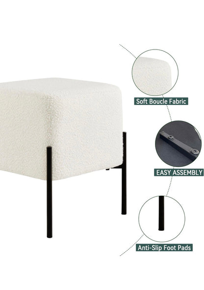 Boucle Ottoman Stool
