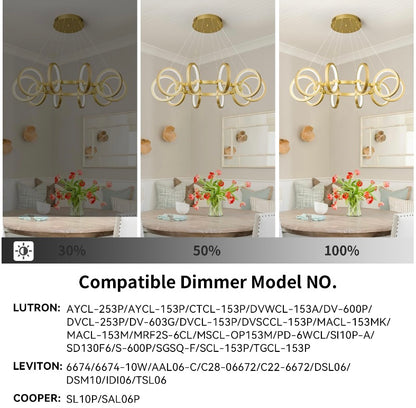Modern LED 10 Ring Chandelier