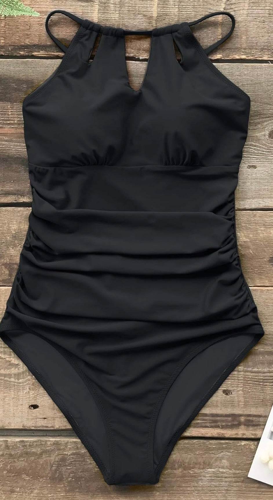 Cutout Neck One Piece Swimsuit