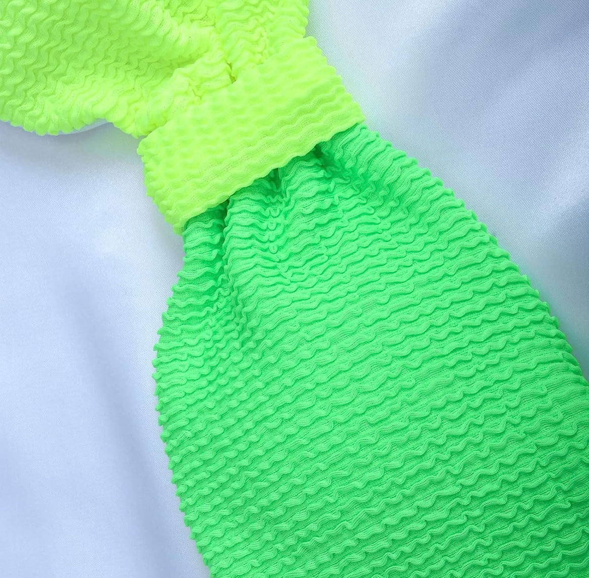 Retail Le$$ - green-and-yellow-two piece-swimsuit