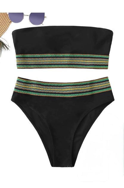 Retail Le$$-black-bandeau-two-piece-swimsuit