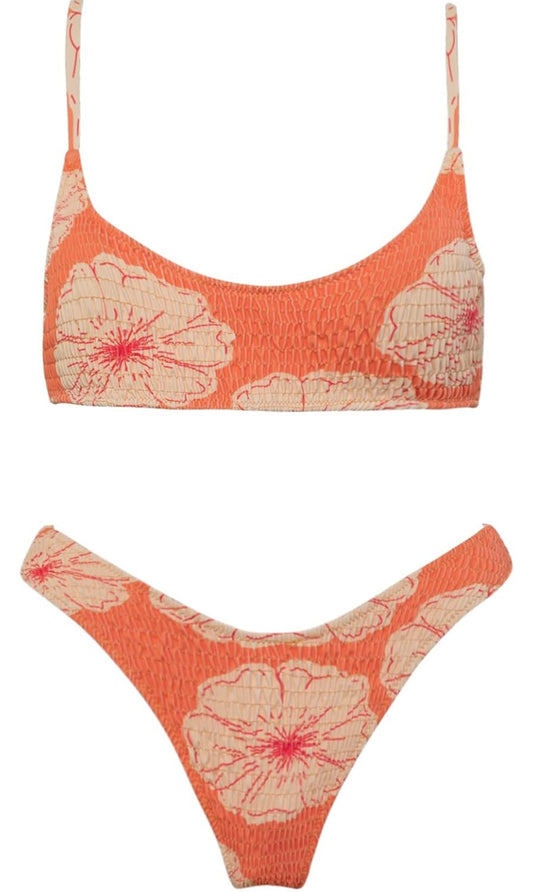 Retail LE$$-orange-floral-two-piece-swimsuit