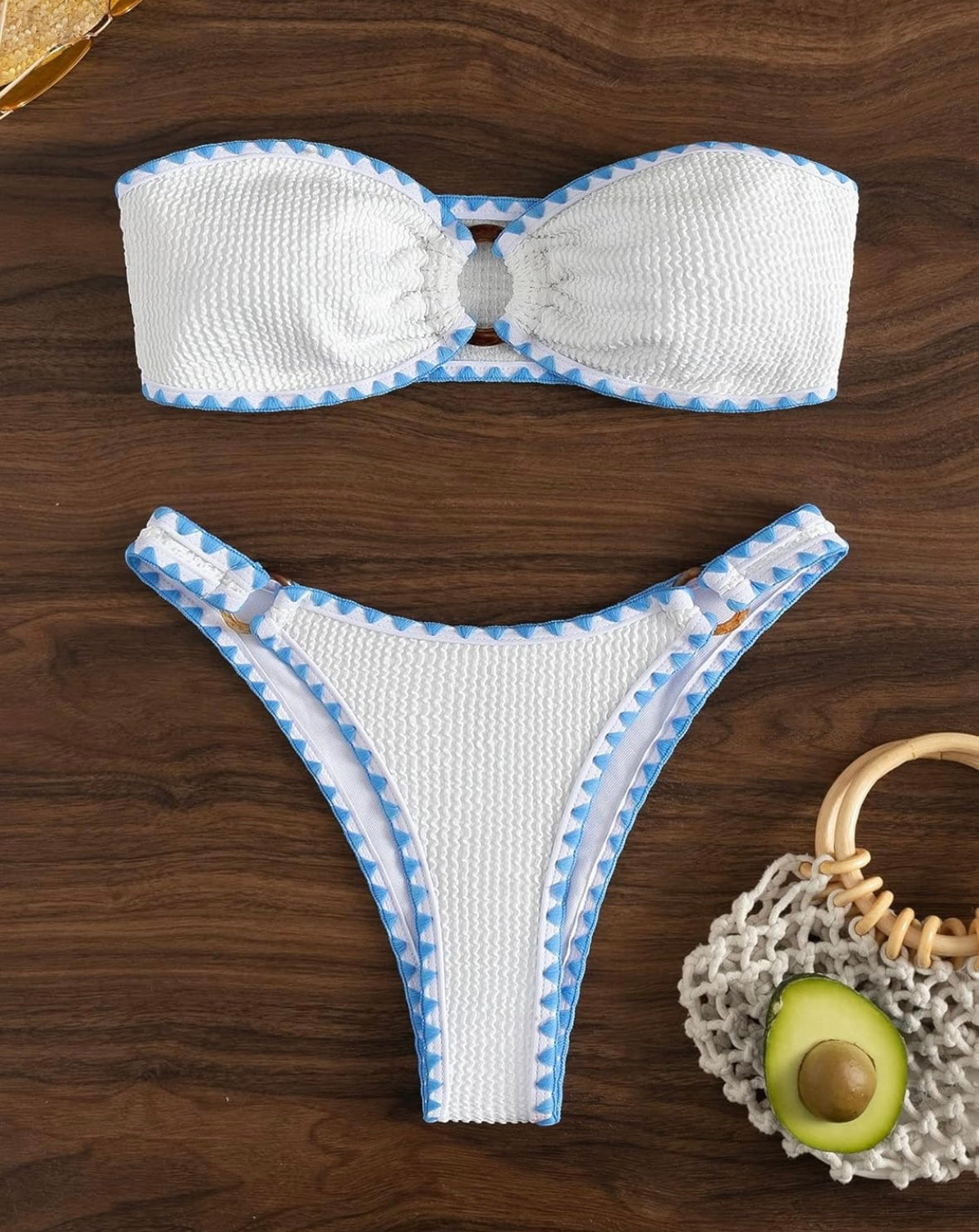 Retail Le$$-blue-white-o-ring-swimsuit